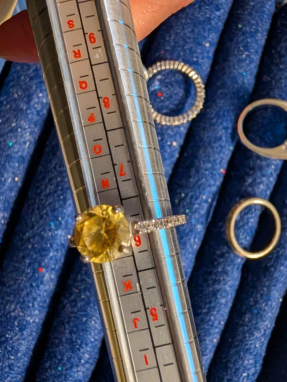 Size 6 Ring Set Blue and Yellow